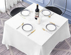 Surmente Square Tablecloth for Square or Round Tables 100% Polyester 70x70 Inch Table Cloth for Weddings, Banquets, or Restaurants (White)