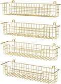 Spice Rack, 4-Pack Seasoning Organizer Wall Mount for Kitchen Storage Organization, Spice Holder Shelf Saving Space for Cabinet, RV, Pantry, Gold