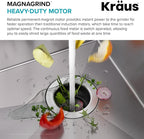 KRAUS WasteGuard 3/4 HP Ultra-Quiet Garbage Disposal with Quick Connect, Kitchen Sink Drain Cover, Power Cord and Flange Included, KWD100-75MBL