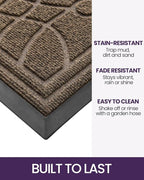 DEXI Front Door Mat Outside Entrance, Heavy Duty Non Slip Low Profile Doormat for Entryway, Trap Dirt and Moisture Welcome Mats, Easy Clean, Patio, Garage, 4x2, Brown
