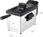 Amazon Basics 3.2-Qt (3.0L) Deep Fryer with 12-Cup Oil Capacity, Adjustable Temperature, Easy Draining Basket, Stainless Steel Exterior, Viewing Window, 1500W, Black & Silver