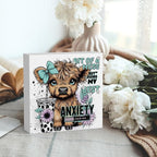 Highland Cow Western Sunflower Decor, Highland Cow Gifts for women, Highland Cow Baby Decor, Highland Cow Nursery Decor, Wooden Box Decor Sign for Home Farmhouse Office Living Room Table Shelf Tiered