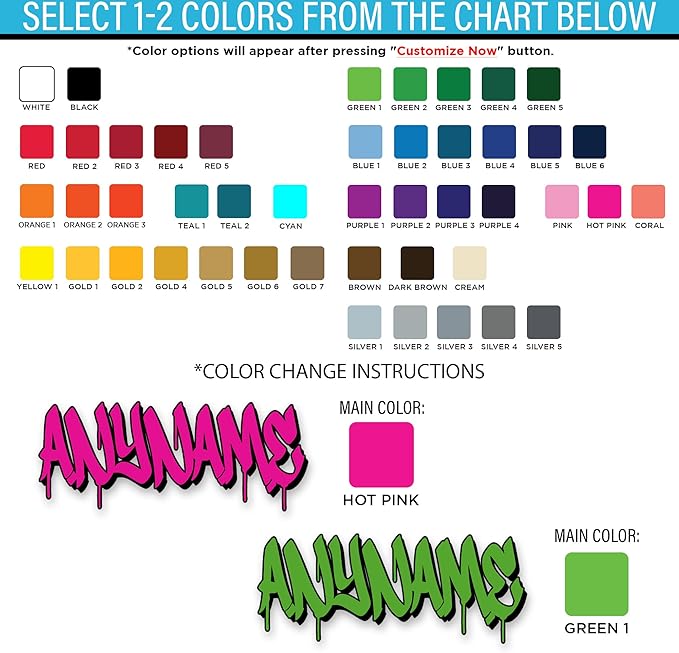 Custom Graffiti Name Wall Decal Personalized Name Wall Decals Spray Paint Graffiti Decal Large Vinyl Decals Sticker for Home & Room Décor, Removable WallArt for Kids & Teens Bedroom, Car, Vehicles