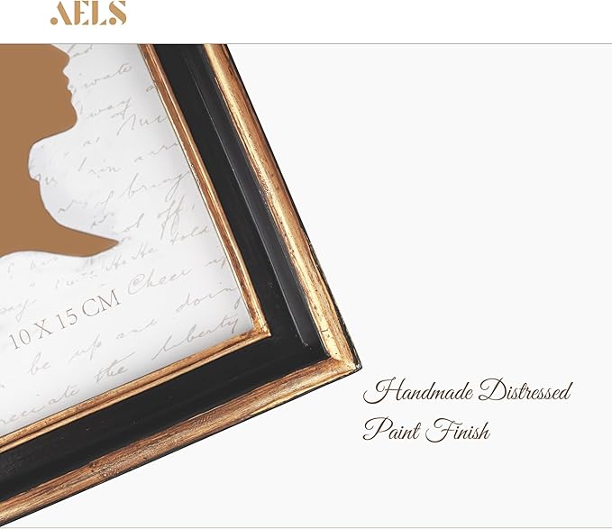 AELS 4x6 Inch Vintage Picture Frame, Elegant Luxury Antique Photo Frames with Glass Front, Photo Display, Tabletop Wall Hanging, Gift Ideas, Pearl Pattern