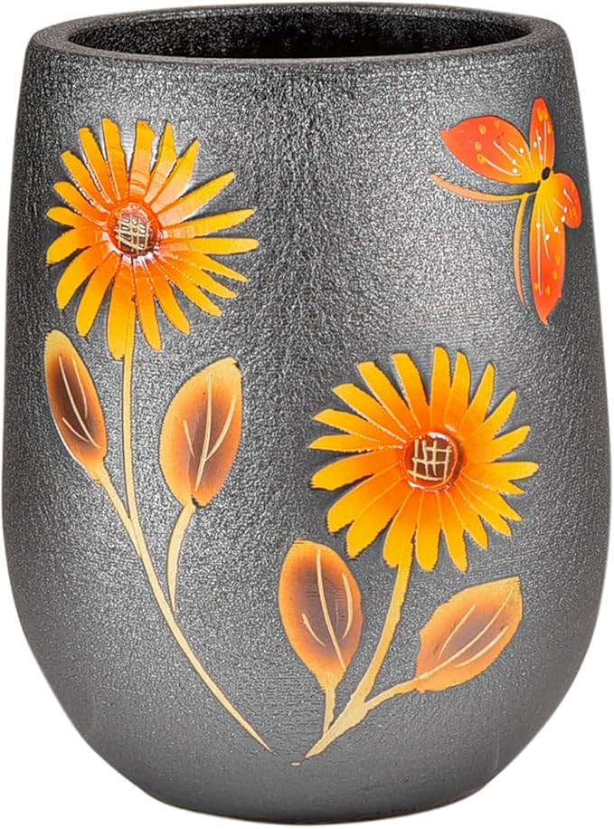 Sungmor 10.6 Inch Ceramic Succulent Plant Pot with Drainage Hole, Hand Painted Flower Pots for Plants, Unique Texture Decorative Planter for Indoor and Outdoor, Pottery Vase for Home Office Decor