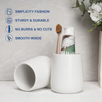 Bathroom Tumbler Cup Ceramic 2Pcs 13.5oz Reusable Toothbrush Cup 400ml, Toothbrush Holder Adequate for Your Bathroom (White)