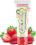 Jack N' Jill Natural Toothpaste for Baby and Infants - Fluoride Free Training Toothpaste, 40% Xylitol, BPA Free - Strawberry, 1.76 oz (Pack of 1)