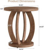 Tribesigns Round Side Table with Storage