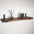 CONSDAN Floating Shelves for Wall Mounted Book Shelf Hanging Shelves Floating Bookshelf for Bedroom, Bathroom, Living Room, Kitchen USA Grown Solid Hardwood, Dark Maple 60x7.5x1.5 in (Set of 3)