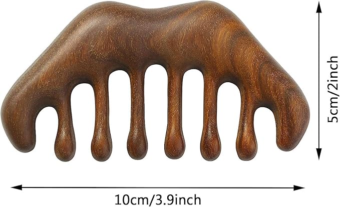 Massage Wooden Comb,Wood Wide Tooth Hair Comb, Scraping Scalp Massage,Handheld No Static Head Tool,1 Pieces.