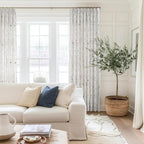 Pinch Pleated Floral Linen Curtains, 52 Inch Wide by 96 Inch Long Printed Curtains for Privacy Light Filtering, Suitable for Living Rooms and Sunrooms.2 Panels