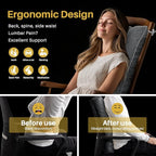 YZ HOME Rocking Chair Cushion, Set of Thicken Seat & Back Chair Cushions with Memory Foam, Non-Slip Chair Pad with Ties for for Indoor&Outdoor Rocker, Dark Grey, 22x17x5/17x17x5