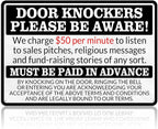 No Soliciting Sign for House Front Door - Funny Metal Tin Signs Room Decor Door Knockers Please Be Aware Warning Yard Sign, Home Bedroom Wall Art Decorations 8x12 Inch
