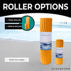 Oceanfoam Tidal Roller - Gold - Muscle Massage Foam Roller for Back Pain & Stretching - Firm and Ergonomic Wide Wave Textured - Yoga, Athletics, & Wellness - Full Size, 20" x 5"