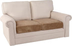 PrinceDeco Stretch Velvet Couch Cushion Covers, Soft Cushion Slipcover for Chair Loveseat Sofa Cushion Furniture Protector Seat Cushion Sofa Cover (Each Width Up to 29.5", Camel)