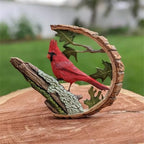 Cardinal Wood Carving - Handmade 'Cardinals Appear When Angels are Near', Unique Original Art Carving Work Statue Decor Small Animal Sculpture Art Wood Miniature
