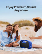 Houl Zallee IPX7 Waterproof Bluetooth Speaker, 40W (60W Peak) Portable Wireless Speakers, 32H Playtime, Stereo Loud Sound, Deep Bass, Bluetooth 5.0, Built-in Mic for Camping, Party, Gifts, Beach-Blue