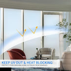 Window Privacy Film with Installation Tools, White Frosted, Static Cling, Anti UV, Heat Control, Ideal for Home Shower Office Glass Door (White Frosted, 45.2×314.9Inch)
