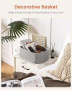 KALLAX Small Woven Basket, 13.5 x 9.5 x 5 Inches, Storage Basket for Organizing, Cute Small Rope Shelf Closet Cube Storage Bins Baskets for Shelves, Dog Toy Gift Baskets Empty, 3 Packs, Mixed Grey