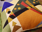 Kandinsky Modern Pillow Cover | Green Abstract Pillows | Modern Outdoor Pillows | Mid Century Chair Cushions | Handmade Wool Size 18x18