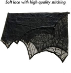Lulu Home Halloween Fireplace Decorations, Fireplace Mantle Scarf Cover and Table Cloth, Black Lace Spider Web for Table, Door, Window and Fireplace Decoration, Halloween Decoration