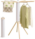 Clothes Drying Rack 4 Legs,Laundry Hanger Dryer Rack,Portable Drying Rack,Foldable Drying Rack-Drying Rack Clothing Laundry Bedroom Household Wooden-12rods