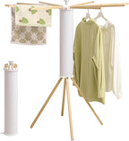 Clothes Drying Rack 4 Legs,Laundry Hanger Dryer Rack,Portable Drying Rack,Foldable Drying Rack-Drying Rack Clothing Laundry Bedroom Household Wooden-12rods