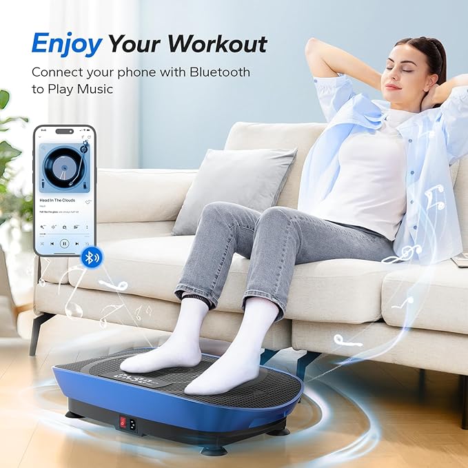 MERACH Vibration Plate Exercise Machine, Whole Body Workout Equipment for Women, Bluetooth and Silicone Pedal, Vibration Plate with Auto Mode, Vibrate Fitness Platform for Home