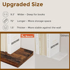 72 Inch Floating Shelves, 72 x 9 Rustic Wooden Fireplace Mantel, 9 Inch Floating Shelf for Wall, Farmhouse Wall Shelves for Home Storage & Display, Rustic Brown Color, Set of 1