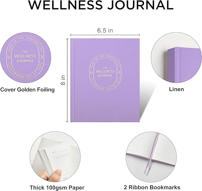 And Per Se Wellness Journal, Undated Daily Wellness Planner to Practice Positive Thinking, Mindfulness & Reflection, 91 Days Self-Care Journal For Women & Men (Lavender)