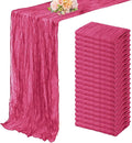 Hot Pink 20 Pack Cheesecloth Table Runner 10FT Boho Fabric Rustic Cheese Cloth Table Runner for Wedding 20 x 120 Inch Long Bridal Shower Baby Shower Gauze Sheer Birthday Party Table Decorations