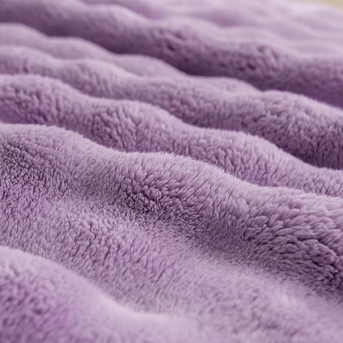 YUSOKI Luxury 3D Bubble Throw Blanket 3.1lb,All Ages,Home Decoration, (Lilac Purple,60 * 80inches)