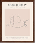Poster Master Vintage Poster - Retro One Line Snail Drawing Print - Snail Line Art - Minimal Gift for Men, Women, Animal Lover - Abstract Wall Decor for Home, Office, 11x14 Brown Framed