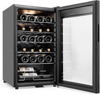 24 Bottles Wine Cooler Refrigerator, Small Wine Fridge Mini Wine Fridge Countertop with Glass Door Wine Cellars for Red Wine, Champagne, Dry White Wine, Sparkling Wines