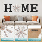 Farmhouse Home Signs with Windmill Clock Wall Decor Rustic Home Letters Wall Art for Living Room Kitchen Entryway Dining Room Bedroom (black)