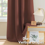 H.VERSAILTEX Thermal Insulated Blackout Window Panels Microfiber Formaldehyde-Free Kids Curtains for Holiday Season Home Decoration,Grommet Top,52 by 96 - Inch - Rust - Set of 2