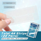 Teeth Whitening Strip 22 Treatments - Whitening Strips for Sensitive People, Fast Remove Smoking, Coffee, Wine Stains, Teeth Brightening Kit Pack of 44 Non-Slip Strips