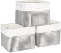 Kntiwiwo Foldable Storage Bin Collapsible Basket 12" x 10" x 9.5" Cube Storage Organizer Bins with Dual Carry Handles for Home Closet Shelves Drawers Organizer, Set of 3, Houndstooth