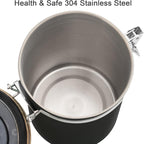 TEDSWAIT Coffee Canisters Airtight Coffee Bean Storage Container Kitchen Stainless Steel Food Storage Container with Scoop Date Tracker & CO2 Valve 61Fl Oz (Black)