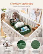 Small Woven Basket, 13.5 x 9.5 x 5 Inches, Storage Basket for Organizing, Cute Small Rope Shelf Closet Cube Storage Bins Baskets for Shelves, Dog Toy Gift Baskets Empty, 3 Pack, Green