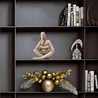 Bookshelf Decor Thinker Statue - Abstract Style Thinker Sculptures Modern Aesthetic Figurine Decoration Statues for Home Decor-Zuo Si-Sandstone