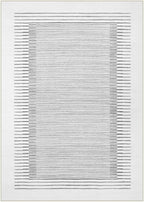 Wonnitar 5x7 Washable Striped Living Room Area Rug, Non-Slip Grey Boho Rugs for Bedroom, Low Pile Soft Minimalist Floor Carpets for Dining Room Home Office (Grey,5' x 7')