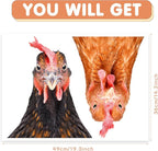 Funny Chicken Wall Stickers Peel and Stick - 2 Hens Heads Window Stickers Decor - Funny Wall Decals Removable for Farmhouse Kitchen Bedroom Door Refrigerator Car