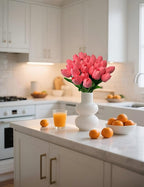 15 Pcs Artificial Tulip PU Fake Flower Realistic Touch Spring Summer Fake Flowers for Home Decor Outdoor Garden Parties and Wedding