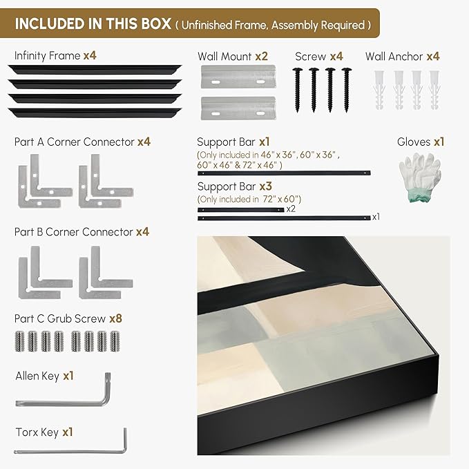 SIGNWIN 60"x72" Extra Large Framed Wall Art Modern Neutral Abstract Geometric in Black and Beige, Clean Minimalist Design for Home Living Room Bedroom Decor (Frame Assembly Required)