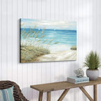 cozy country Coastal Wall Art 45"x30" - Beach Pictures Ocean Canvas Decor - Nautical Artwork Seascape Hand Painting for Living Room, Sea House
