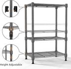 450 lbs Steel Storage Shelving 3-Tier Utility Shelving Unit Steel Organizer Wire Rack for Home,Kitchen,Office (11.8" D x 17.7" W x 26.3" H)