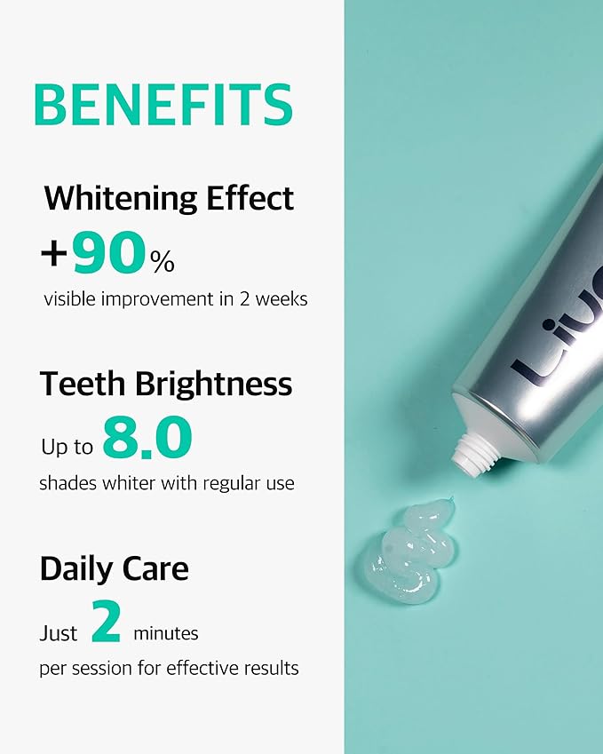 Live Orals Whitening Toothpaste 80g - Fluoride-Free Stain Removal, Strengthens Enamel, Natural Ingredients, Fresh Mint Flavor