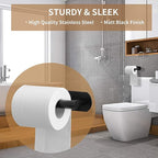 Toilet Paper Holder,Matt Black, Wall Mount,Upgraded Adhesive Toilet Paper Roll Holder,no Drilling,Bathroom/Rv/Washroom, SUS 304 Stainless Steel, Rustproof (Black, 2 Pieces)
