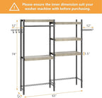 Double Row Over Washer and Dryer Storage Shelves, Laundry Room Organization and Storage, Heavy Duty Laundry Room Shelves, with Adjustable Height, 5-Tier